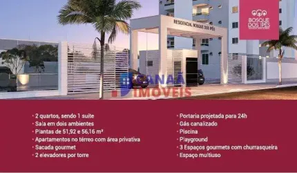 Bosque dos Ipês - Bosque dos Ipês apartamentos 2 quartos 1 suíte Jardim  Botânico c/ documentos grátis*