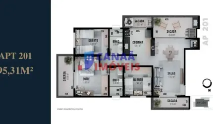 Apartamento Alto Padrão, 3 quartos
