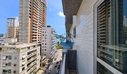 Apartamento Mobiliado para Locação,  Vista Mar, Sacada - Ponta da Praia, Santos