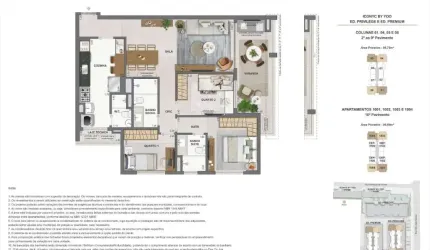 Espetacular: Apartamento em Botafogo, Condomínio Iconyc,  3 quartos, 95m, Rua Mena Barreto