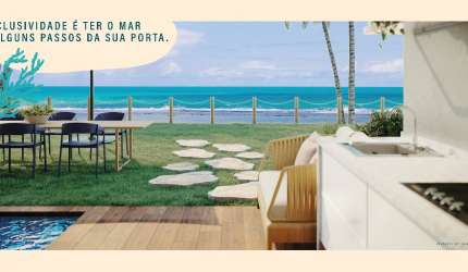 02 Quartos pé na areia, frente mar, 89m², ultima unidade