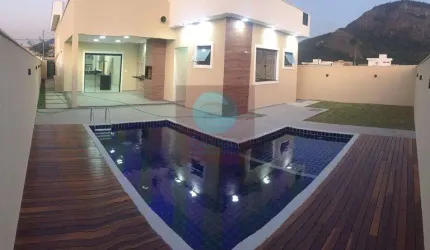 Ocean Vende:Maricá, Condomínio, Casa, Piscina, 3 quartos, varanda gurmet, Churrasqueira.