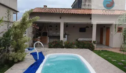 Ocean Vende: Inoã, condomínio, casa, 3 quartos sendo 1 suíte, piscina, área gourmet, Mobiliado