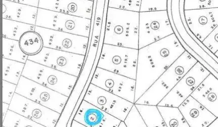 Ocean vende: Piratininga, Cafuba, terreno 510M², aclive, frente e fundos 16M, laterais 31M