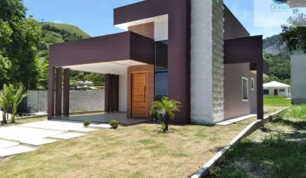 Ocean vende:  Marica, condomínio, Casa 3quartos, (1suíte), porcelanato. Casa pé direito alto moderno