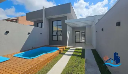 Casa Térrea Nova - 3 quartos sendo 1 suíte á 150 m do Mar
