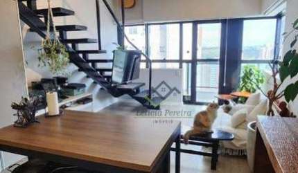 Apartamento com 1 dormitório para alugar, 57 m² por R$ 5.912/mês - Bethaville I - Barueri/SP