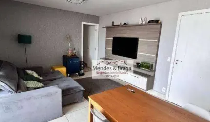 Apartamento com 2 dormitórios e 1 escritório   para alugar, 83 m² por R$ 5.519/mês - Centro - Guarulhos/SP