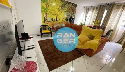Apartamento com 2 dormitórios para alugar, 93 m² por R$ 5.000,00/mês - Gonzaga - Santos/SP