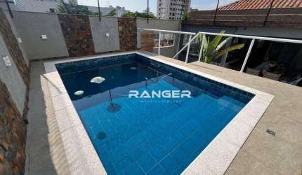 Sobreposta Alta Duplex com Piscina, Churrasqueira e 2 Vagas Paralelas - Aparecida - Santos