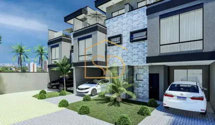 Maravilhoso Sobrado Triplex com 3 quartos 1 suíte, varanda e jazuzzi, 150m², à venda em Curitiba, Cajuru