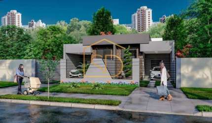 Maravilhosa Casa Nova Moderna com 3 quartos 1 suíte , 124,28m², à venda em São José dos Pinhais, Bom Jesus