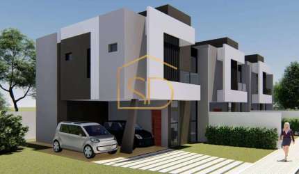 Maravilhoso Sobrado Novo, 122,21m², à venda em São José dos Pinhais, Parque da Fonte