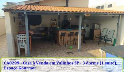 Casa à Venda em Valinhos SP, 3 dorms (suite), Aceita Financiamento Bancário, Consórcio - R$ 650.000,00
