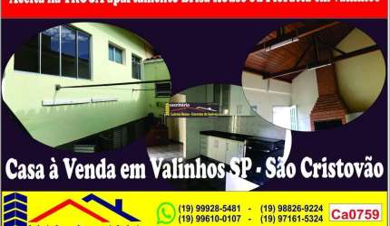 Casa para Venda em Valinhos, São Cristovão, 3 dormitórios, 1 suíte, 2 banheiros, 3 vagas