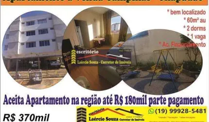 Apartamento Venda Campinas, Jd. Chapadão R$ 370mil  Venda ou TROCA Por Apartamento até R$ 180mil Campinas e região