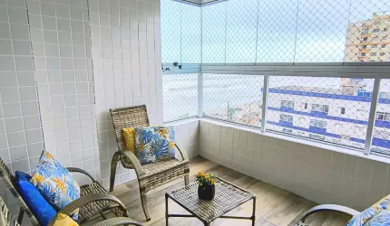 Apartamento com sacada gorumet vista mar