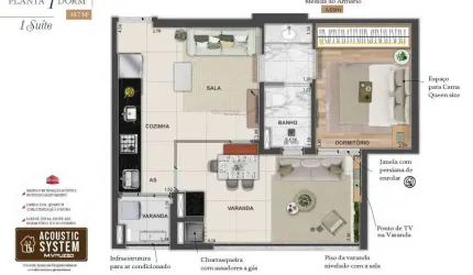 APARTAMENTO DE 1 DORMITÓRIO NOVO NA VILA ADYANA