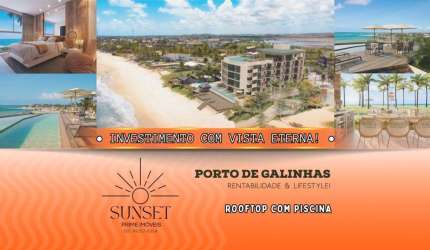 Vila Porto - FLAT COM PISCINA na beira-mar de Porto de Galinhas! NOVO! Pronto pra você desfrutar, investir com alta rentabilidade e valorização