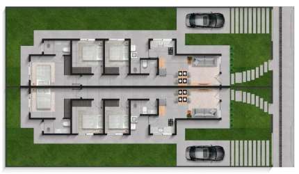 Casa Geminada  Térrea com 3 Quartos e  1 suite