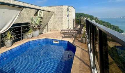 Cobertura à Venda no Guarujá – Vista Mar, Piscina Privativa e 6 Dormitórios no Costão das Tartarugas cod COF93411V