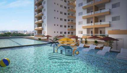 Residencial Chopin 2 dormitórios 1 suíte sacada com ponto grill Boquerão Praia Grande 57m sp use fgts 1 vaga49578V