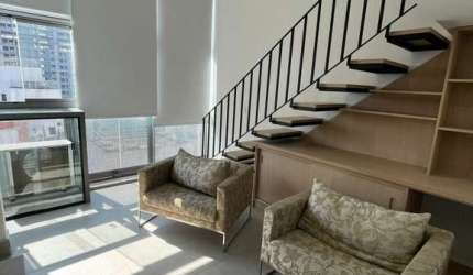 SStudio duplex, andar alto, vista, 1 dormitório, mobiliado