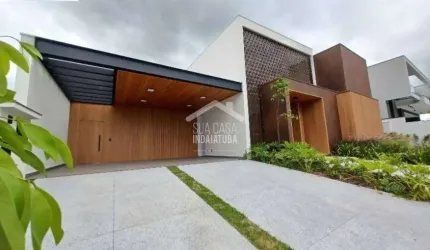 Casa nova com excelente projeto no Condomínio Vila dos Pinheiros 4 suítes, escritório, piscina e automação
