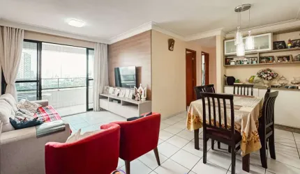 Apartamento na Torre com 3 quartos, 88 m², Andar Alto e 2 Vagas Cobertas - Edf Alfredo Farias