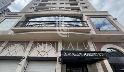 Apartamento mobiliado e equipado no Riverside com suíte e sacada, 2 vagas - Centro
