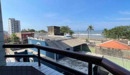 Apartamento em Mongaguá com 01 suite e duas sacadas vista mar