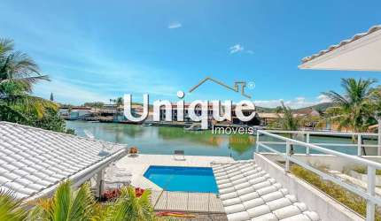 Casa beira de canal, 575m2, Ogiva - Cabo Frio, à venda por R$ 3.500.000,00