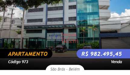 Imóveis Belém vende Torre Santoro com 3 suítes.