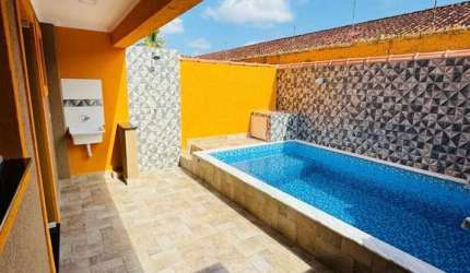 Sobrado em condomínio 2 dormitórios, com piscina individual - Cibratel II, Itanhaém.