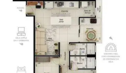 APARTAMENTO à venda, 2 quartos, 1 suíte, 2 vagas, Santa Mônica - Uberlândia/MG
