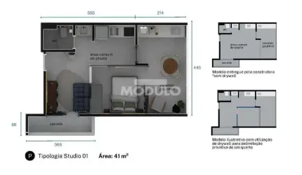 APARTAMENTO à venda, 1 quarto, 1 suíte, 1 vaga, UMUARAMA - Uberlândia/MG