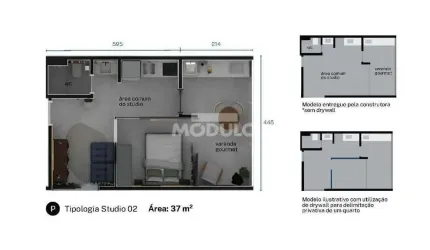 APARTAMENTO à venda, 1 quarto, 1 suíte, 1 vaga, UMUARAMA - Uberlândia/MG
