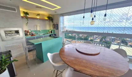 Apartamento a venda em patamares colina A com 2 suites vista mar no paradiso reale