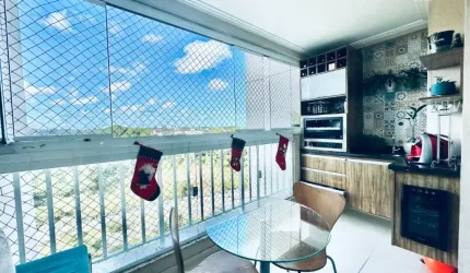 Apartamento a venda no villa alegro na paralela com 3 quartos e varanda gourmet