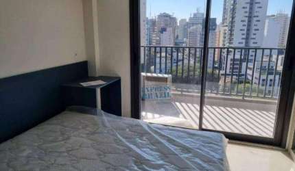 Studio mobiliado com varanda, 24m² - À venda na Paraíso, São Paulo/SP
