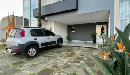Belo sobrado no Condomínio Real Park, 3 suítes,  uma com closet, banheiro social, lavabo, cozinha, ampla dispensa integrada a lavanderia, 4 vagas.