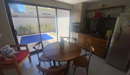 Casa Térrea 153,89m2 3 Dorms 1 Suíte, Banheiro Social, Lavabo, Sala, Cozinha, Piscina Aquecida c/Hidro, Área Gourmet c/Churrasqueira, Ar Condicionado