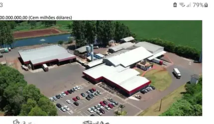 Frigorífico Suínos 5000m2 Área Construída, Terreno 127.700m2, Abatedouro Frigorífico SISBI (1000 animais dia ? projeto aprovado passando p/ 1.700 anim