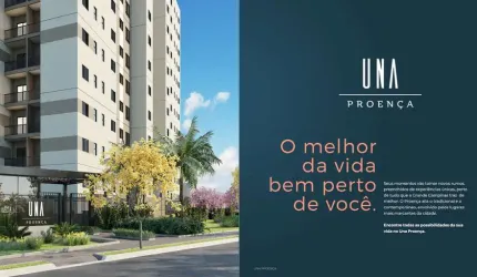 Breve Lançamento Una Proença, Apartamentos de 55m² a 99,90m2, Cozinha Americana, Área de Lazer Completa, 1 Vaga, Localização Privilegiada
