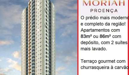 Lançamento Moriah Proença, Apartamentos de 84m2 e 86m2, 2 Suítes, Deposito, Lavabo, Varanda Gourmet, 2 Vagas Cobertas, Área de Lazer Completa