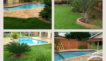 Chácara 1000m2, Casa Sede com 301m2, 2 Dormitórios, Cozinha Sala e Varanda, Salão de Festas com Churrasqueira, Piscina, Quadras De Futebol