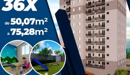 Lançamento Residencial Aquarela, Apartamentos de 50,07m2 a 75,28m2, 2 Dormitórios, Varanda, Área de Lazer Completa, Ótima Localização