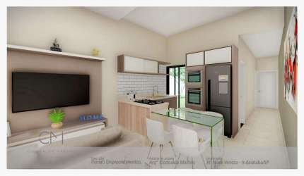 Casa 68m2, 2 Dormitórios, 1 Suíte, Jardim de Inverno, 2 Vagas de Garagem, Cozinha Integrada, Churrasqueira com Espaço Gourmet, Ótima Localização