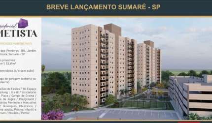 Residencial Ametista Aptos 51,83m2 e 53,69m2, Área de Lazer Completa, Edificio Garagem
