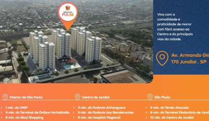 Apartamento à venda em Jundiaí-SP, no Engordadouro com 2 quartos, sala, banheiro e vaga de garagem!
